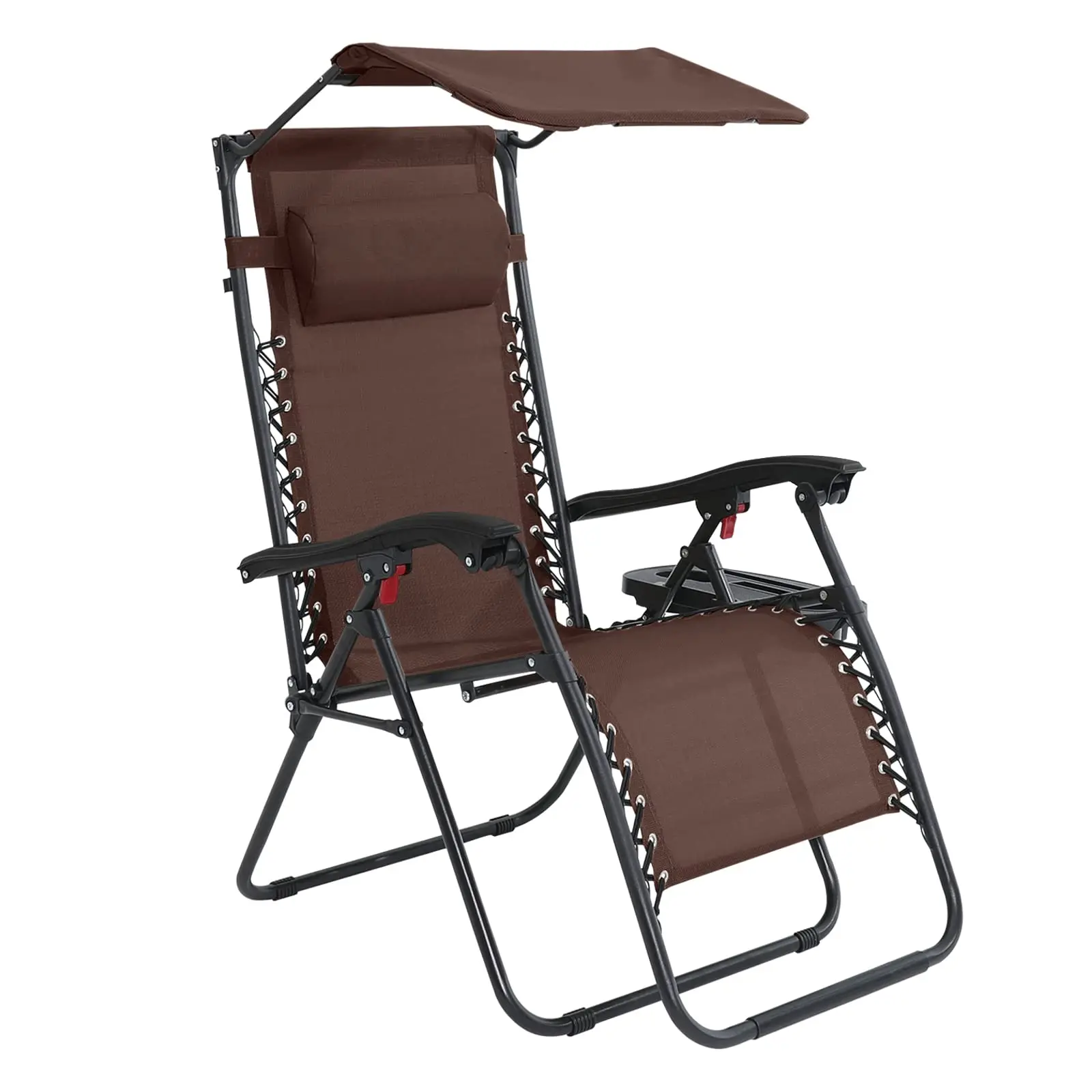 Fashion Design Luxury Adjustable Recliner Zero Gravity Tanning Chair Beach Sunshade Leisure Folding Sun Lounger with Canopy