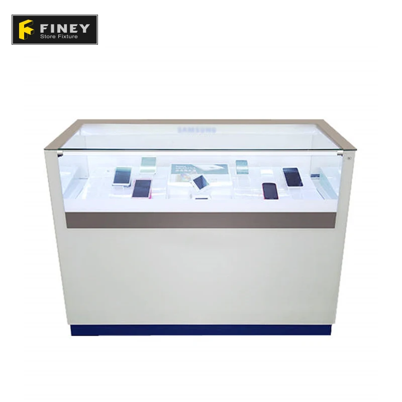 Профессиональный дизайн розничный магазин стеклянный витринный стол для демонстрации мобильного телефона
