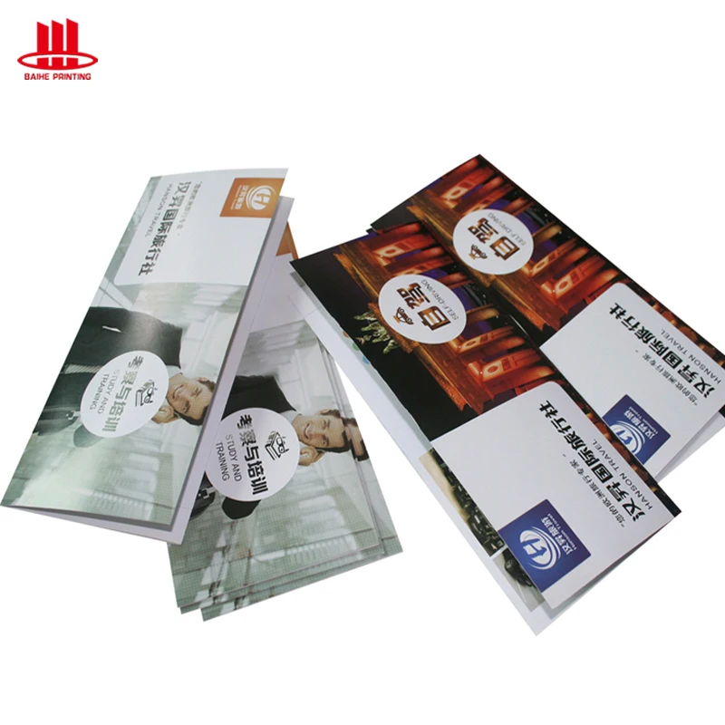 Custom Color Printed Product Promotion Matte Laminate Tri- Fold Design Paper Brochure Printing OEM Offset Printing Chart Paper