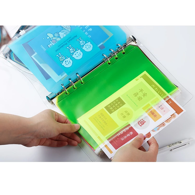 A5 A6 PVC Presentation Binder Folder Card Receive Bag Concise Planner Filing Products Cards Holder Storage Pocket