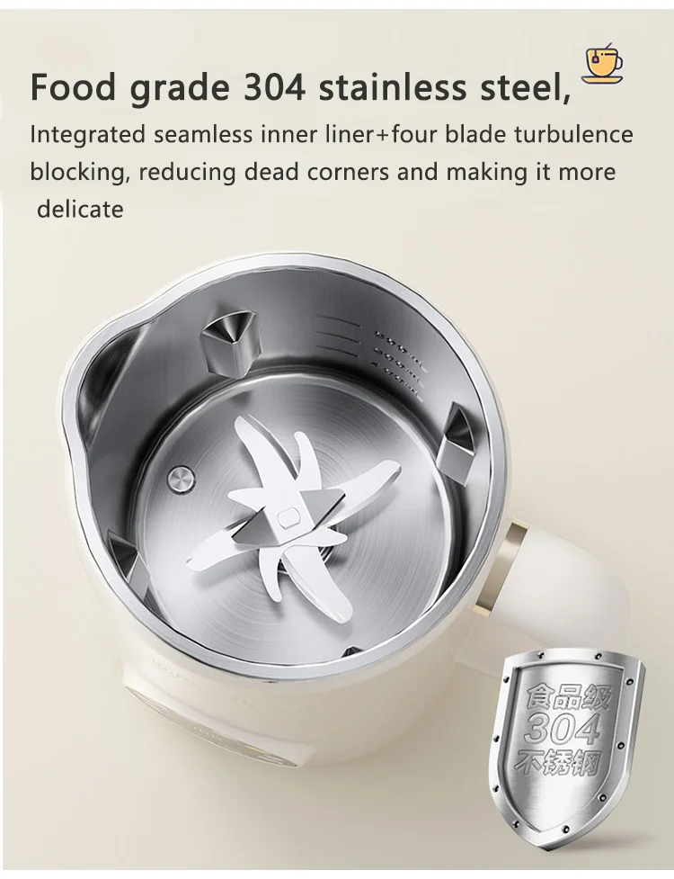 YUEKON Customization Soybean Milk Machines 8 In 1 Multifunctional Hot Soup Maker Mini Heating Blender