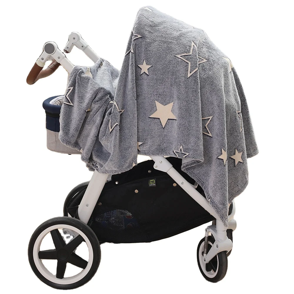 Luminous microfiber blanket wholesale custom blanket glow in the dark,kids glow in the dark moon throw blanket