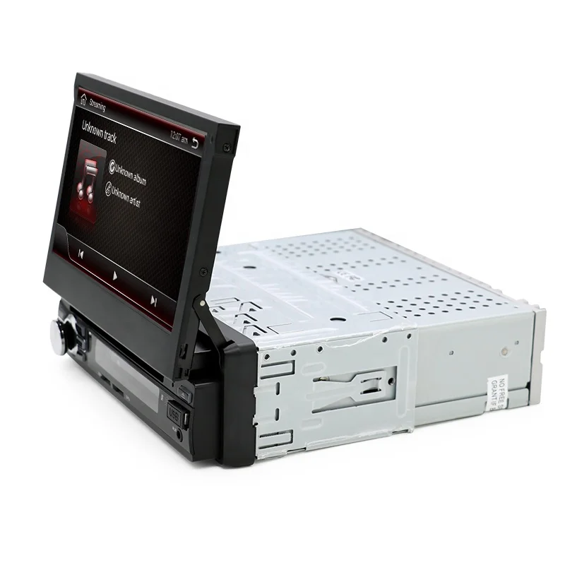 Car Stereo 1 Din Car Radio With 7 Inch Automatic Retractable Screen Support Mirror Link MP5 USB TF Card and Rear View Camera