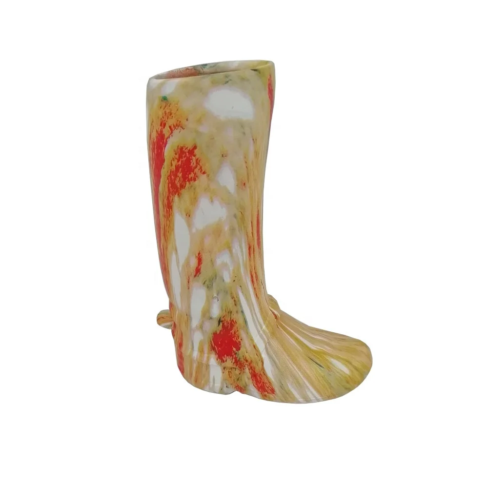 Colorful Ceramic High Boots Shape Home Flowers Vase