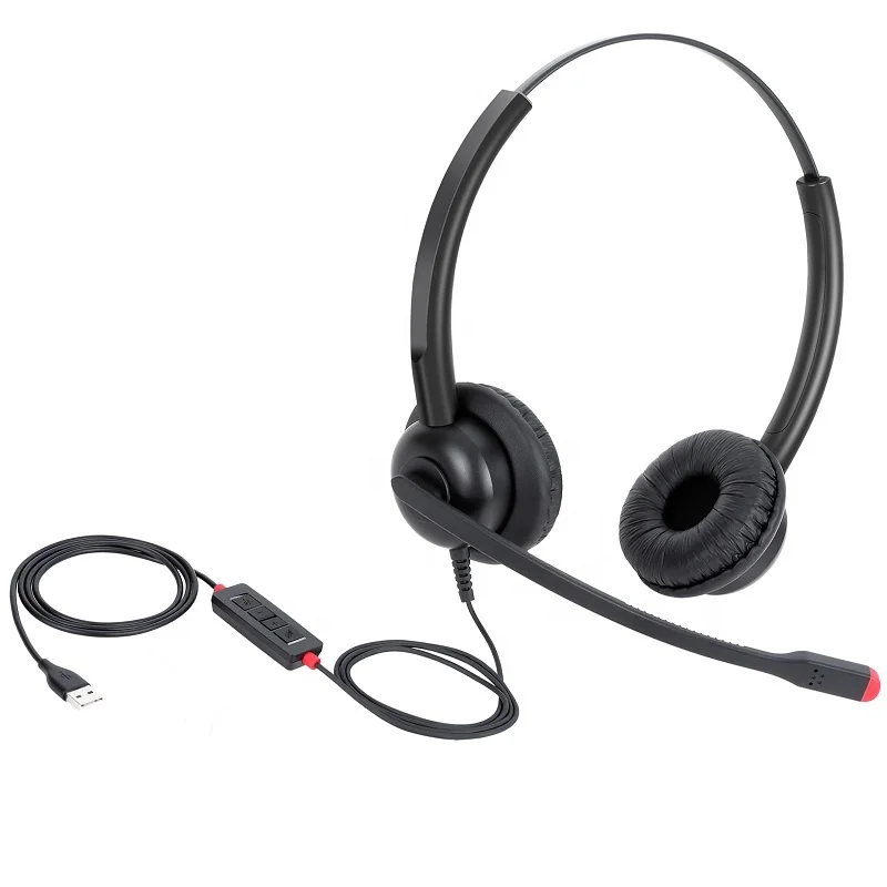 High Quality Call Center Conference Headset USB With Noise Cancelling Microphone And Volume Control For Office Meeting