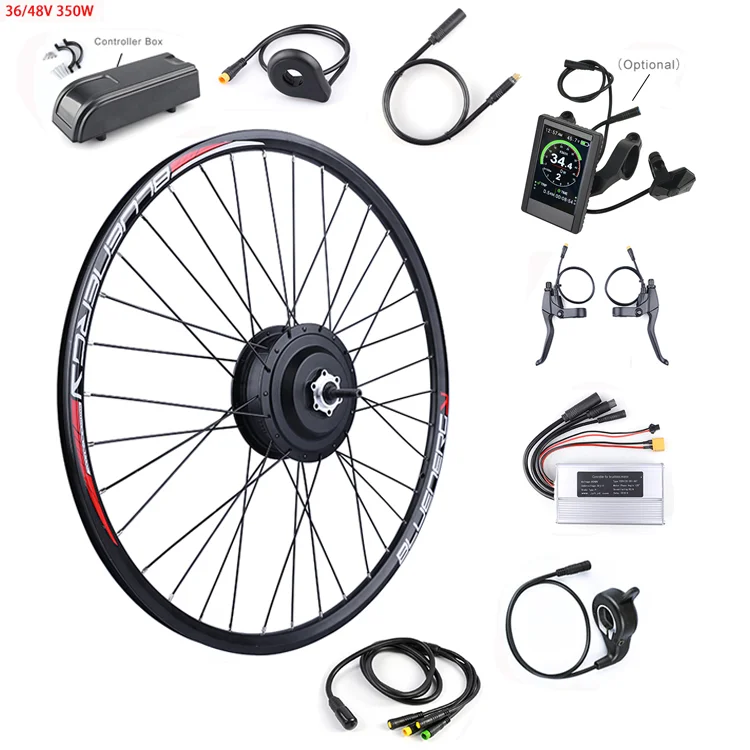 Akkubici Waterproof electric bike kit 36/48v 350w rear drive electr bike brushless hub motor for rear wheel with colorful screen