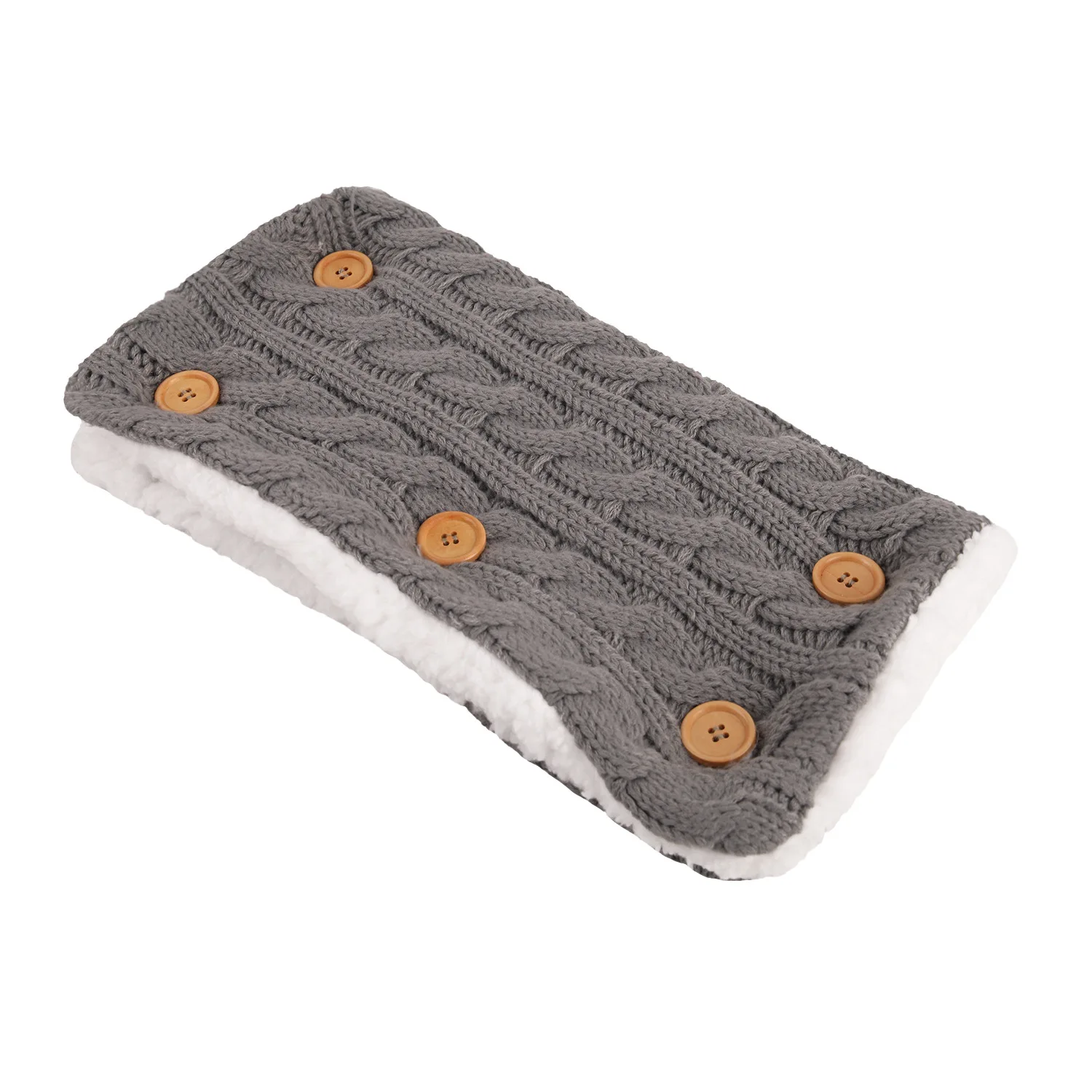 Winter Buttoned Cable Knitted Fleece Stroller Hand Muff Universal Warm Muff Stroller Gloves for Kids Pram Stroller Accessory