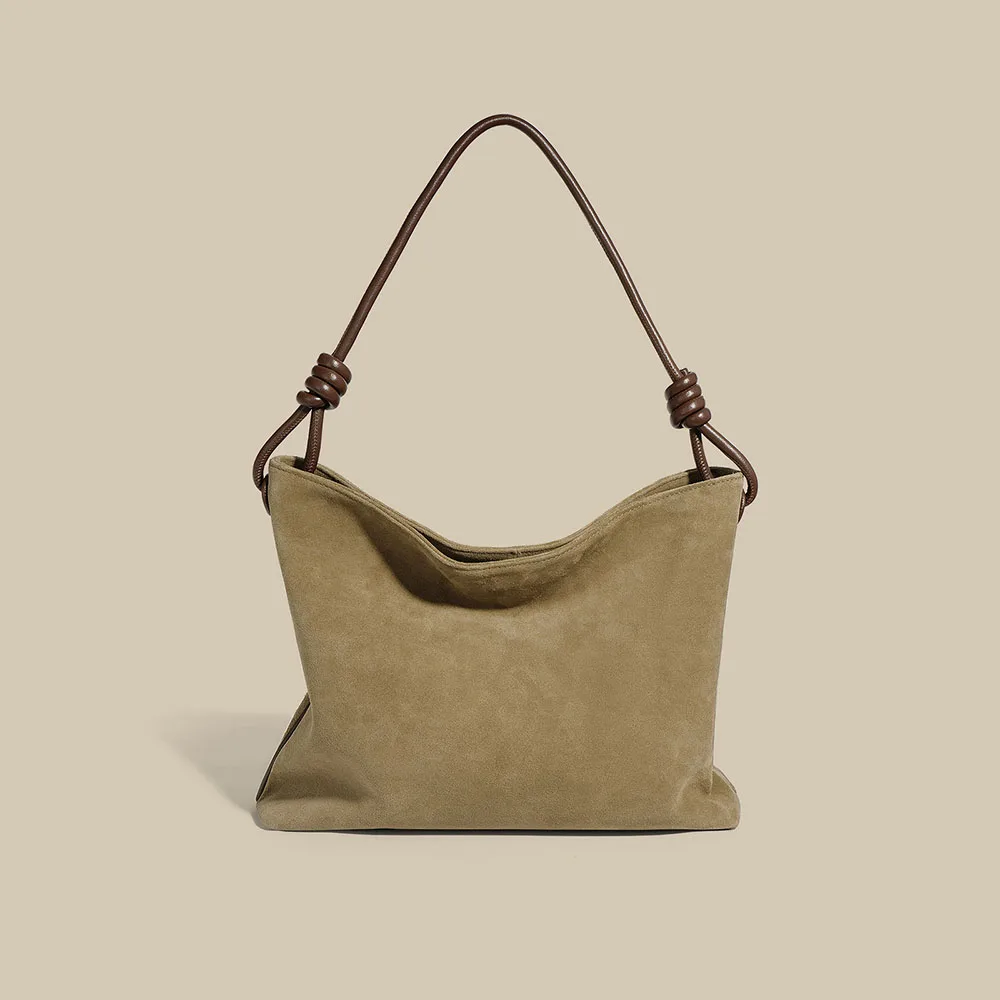 Luxury Leather Designer Handbags Women Suede Cowhide Leather Style Wholesale Branded Tote Bags