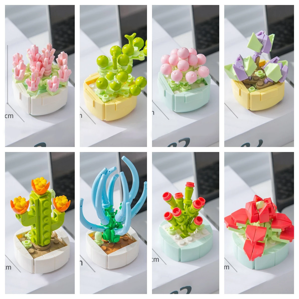 2024 Hot Sale Succulent Pots Bricks Toys Lucky Mini Flowers 32 Types Building Block Sets For Kids