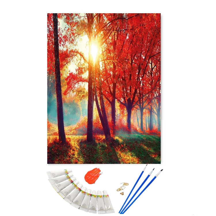 Modern Home Living Room Decor Diy Digital Painting By Numbers Landscape Drawing On Canvas Paint By Numbers For Unique Gift