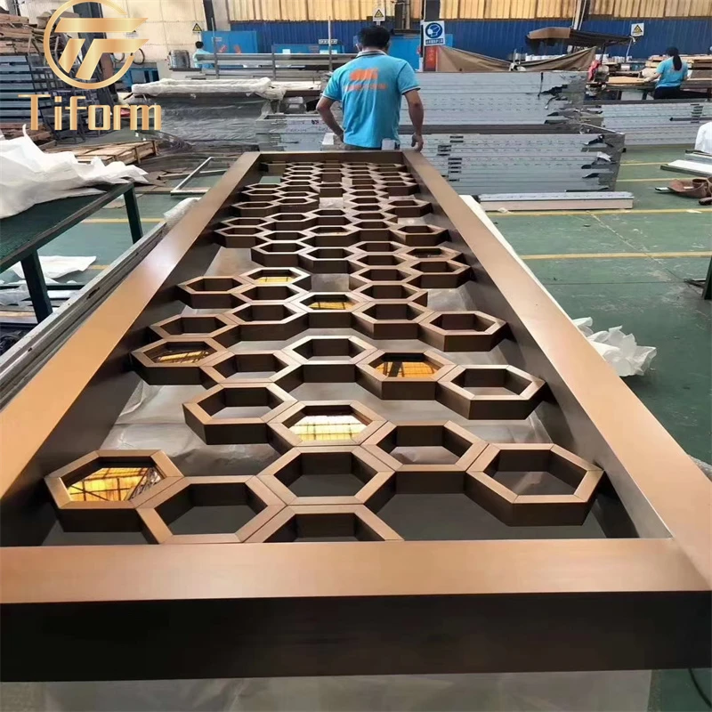 Customized Size Design Living Room Metal Panels Decorative Panels Light Luxury Stainless Steel Room Divider Screen