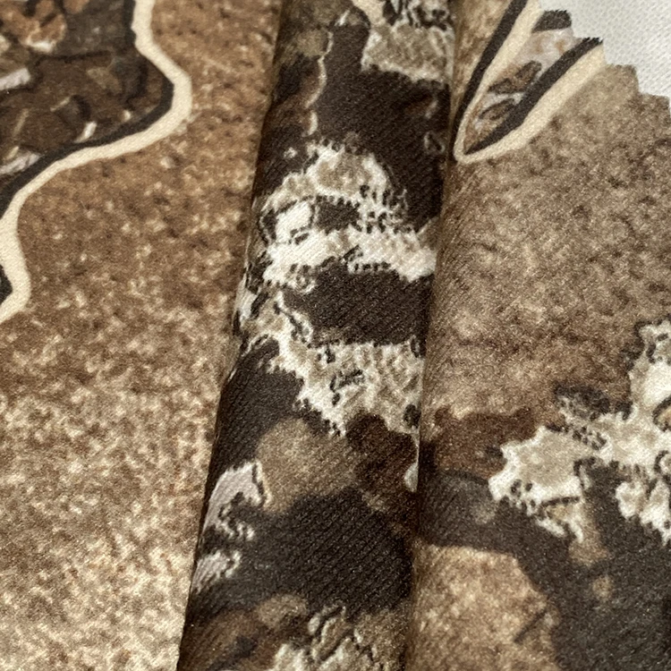 Hunting outdoor island printed fabric 100% polyester suede Feel coated fabric