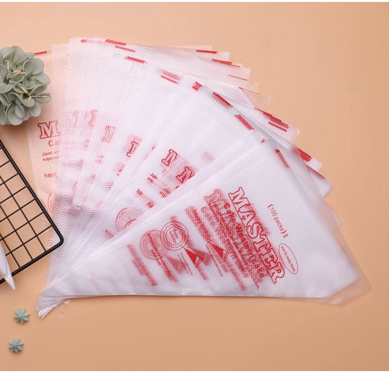 Custom 100pcs Pack Pastry Piping Bags Disposable Baking Accessories Cake Cream Pastry Bags