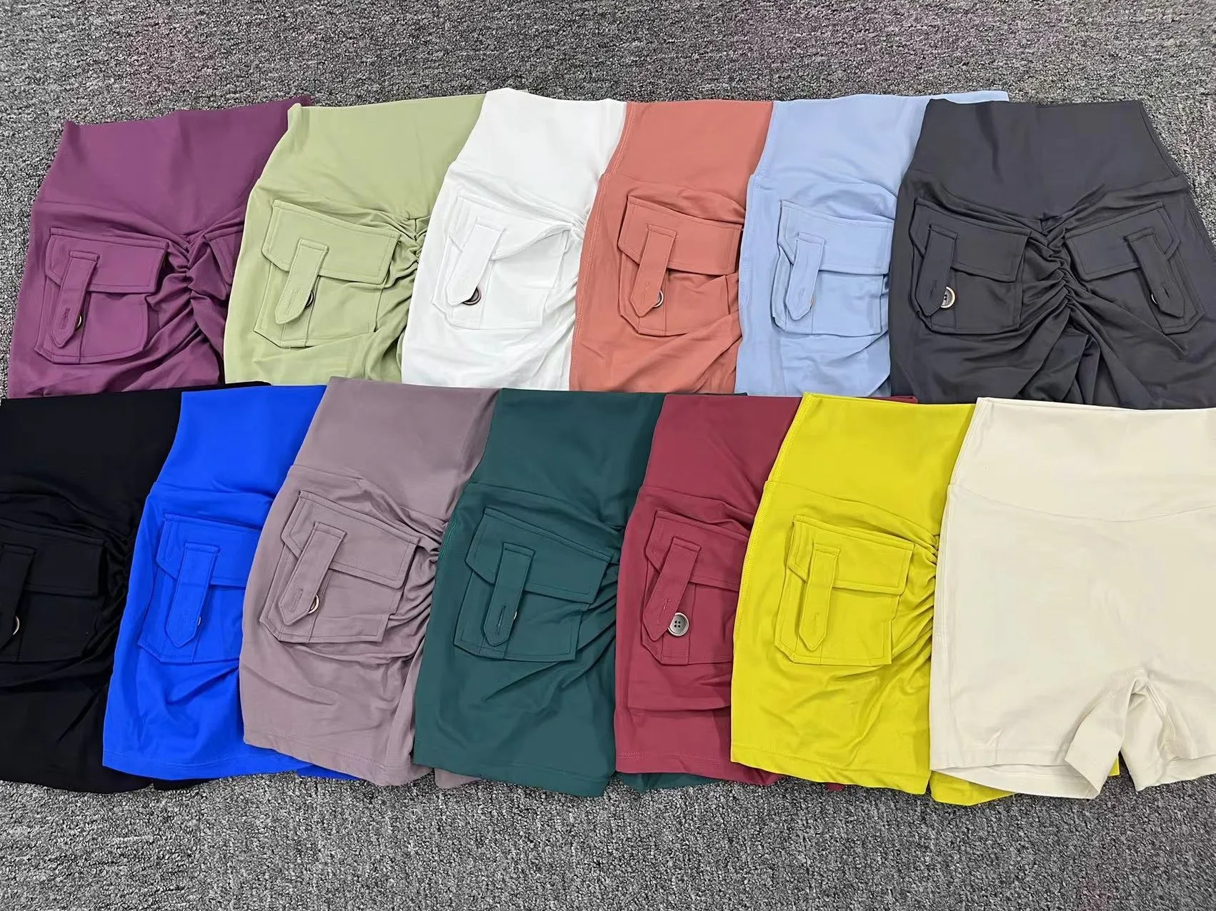 Exercise Pants High Waist High Compression Feels Like Skin Butt Lifting Fitness Pocket Shorts