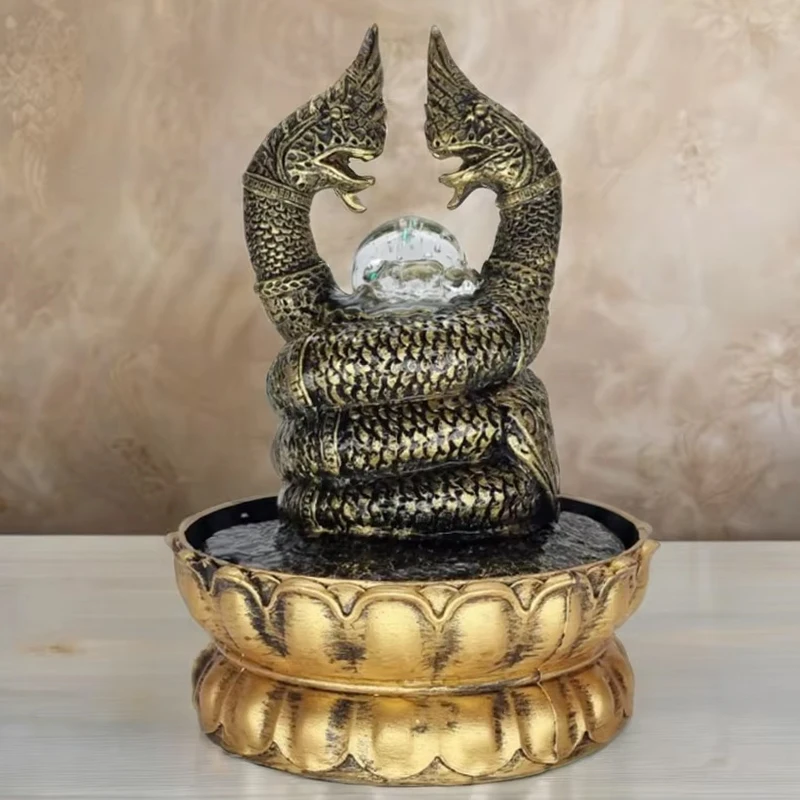 Фэншуй настольный фонтан с хрустальным шариком