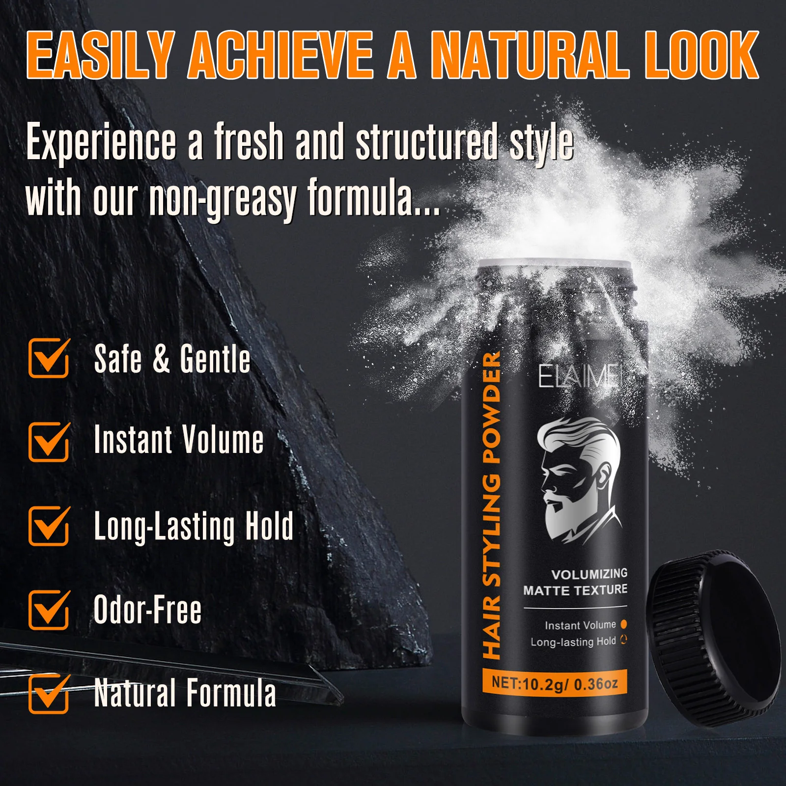 Wholesale New Design Hair Styling Powder Private Label Medium Hold Instant Volume Invisible Hair Texture Powder for Man