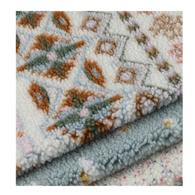 
New wholesale jacquard grain lamb cashmere autumn and winter home clothes Pajama sweater toy hometextile fabric 