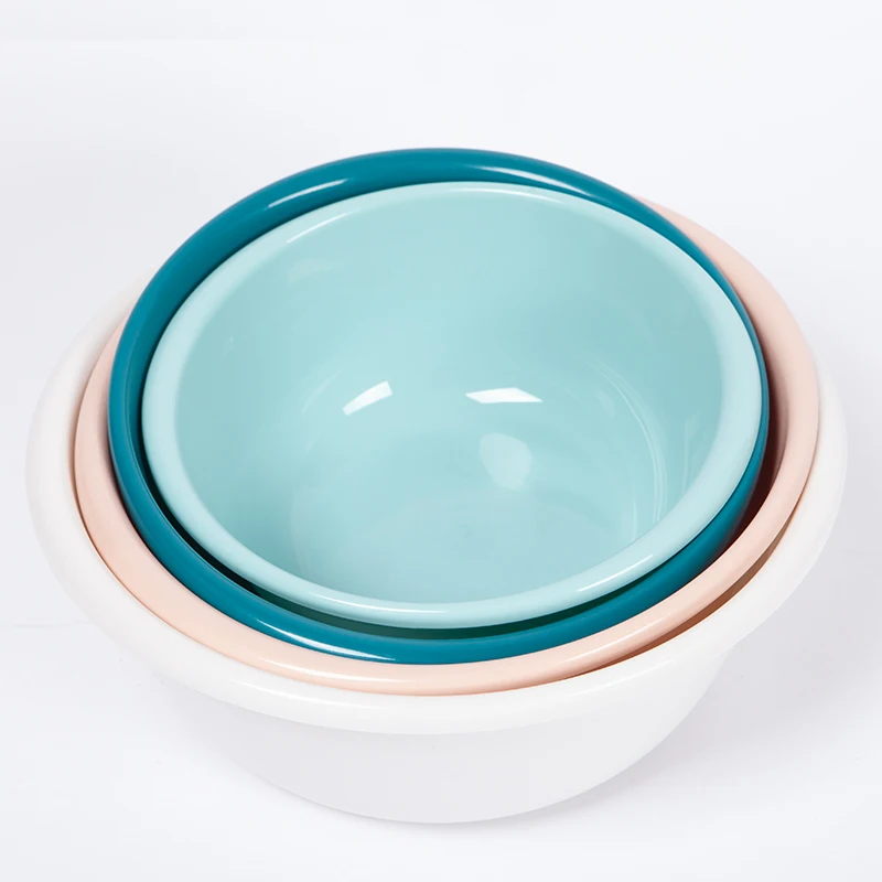 eco-friendly new cheap round durable kitchen plastic wash basin bathroom foot stackable wash plastic basin
