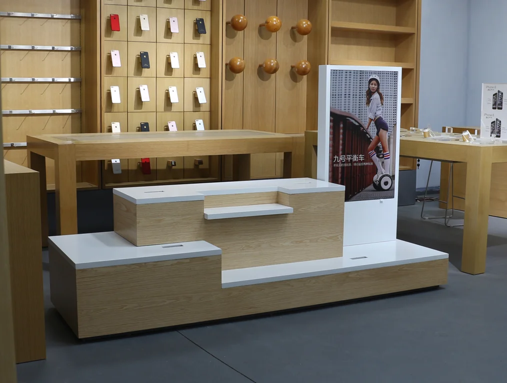 Balance car display stand electronics shop display stand custom toys store wood display furniture interior design