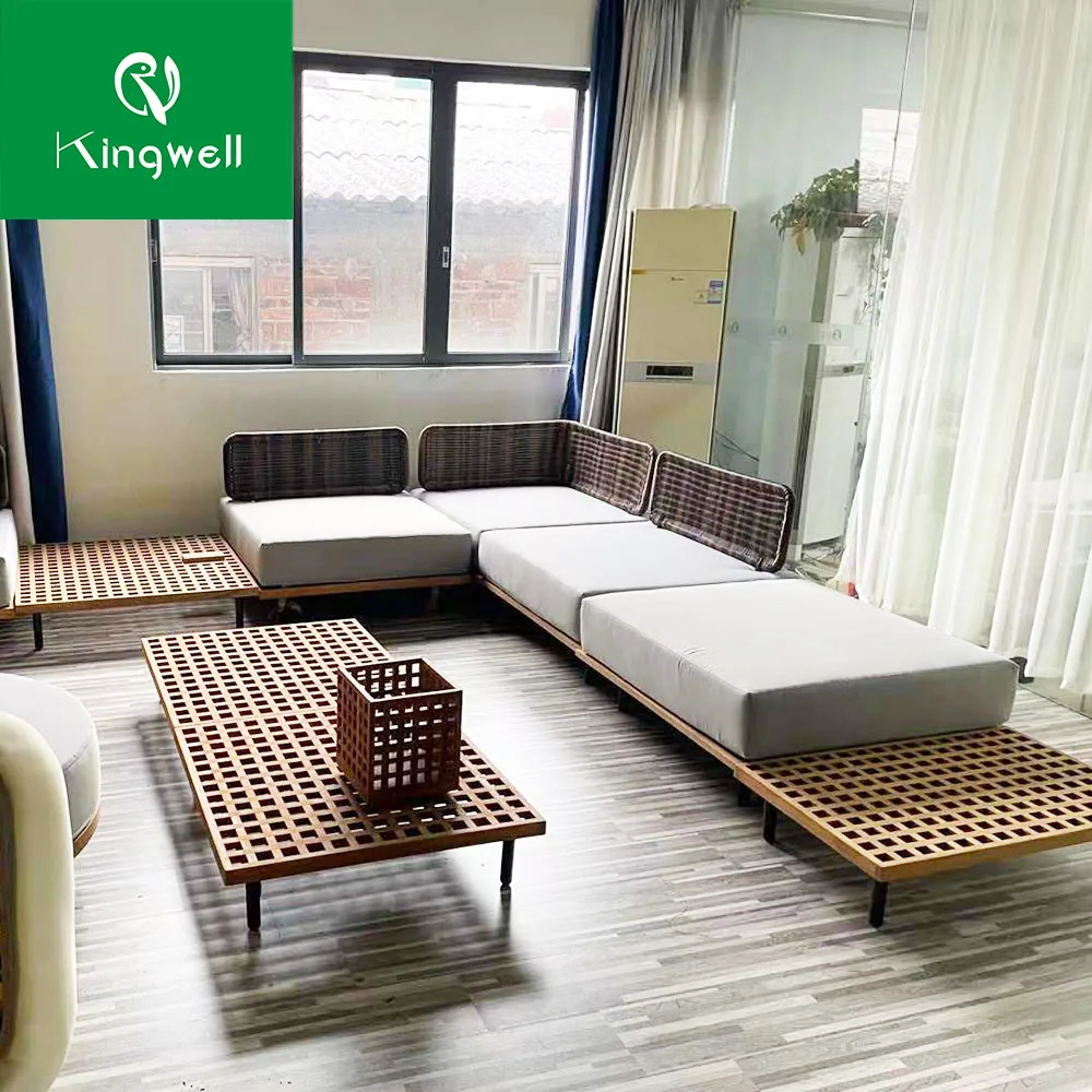  Grade-A teak wood outdoor sofa set furniture luxury patio