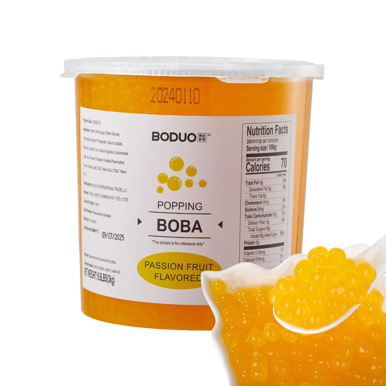 BODUO 2024 New Passion Fruit Flavored Boba Juice Balls