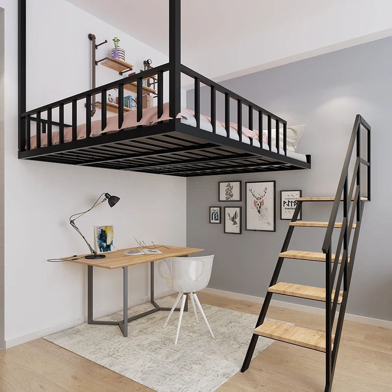 Small apartment wrought iron hammock bed overhead bed double bed dormitory hammock