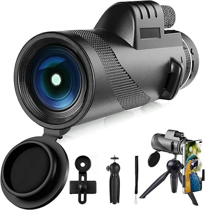 80X100 Monocular Telescope for Phone New Hot Sale Monocular Mobile High Quality 12x50 Roof Bak4 Nature View Portable