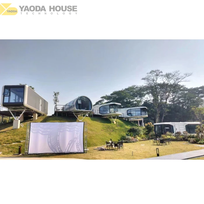 Hot Sale Modern Landscape Mobile Space Capsule Container Home House with Bathroom Kitchen and Laundry