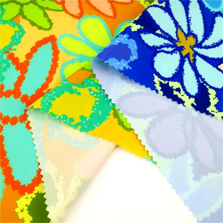 Summer Beach Garments Fabric 2-Way Printed Patterned Polyester Spandex Fabric