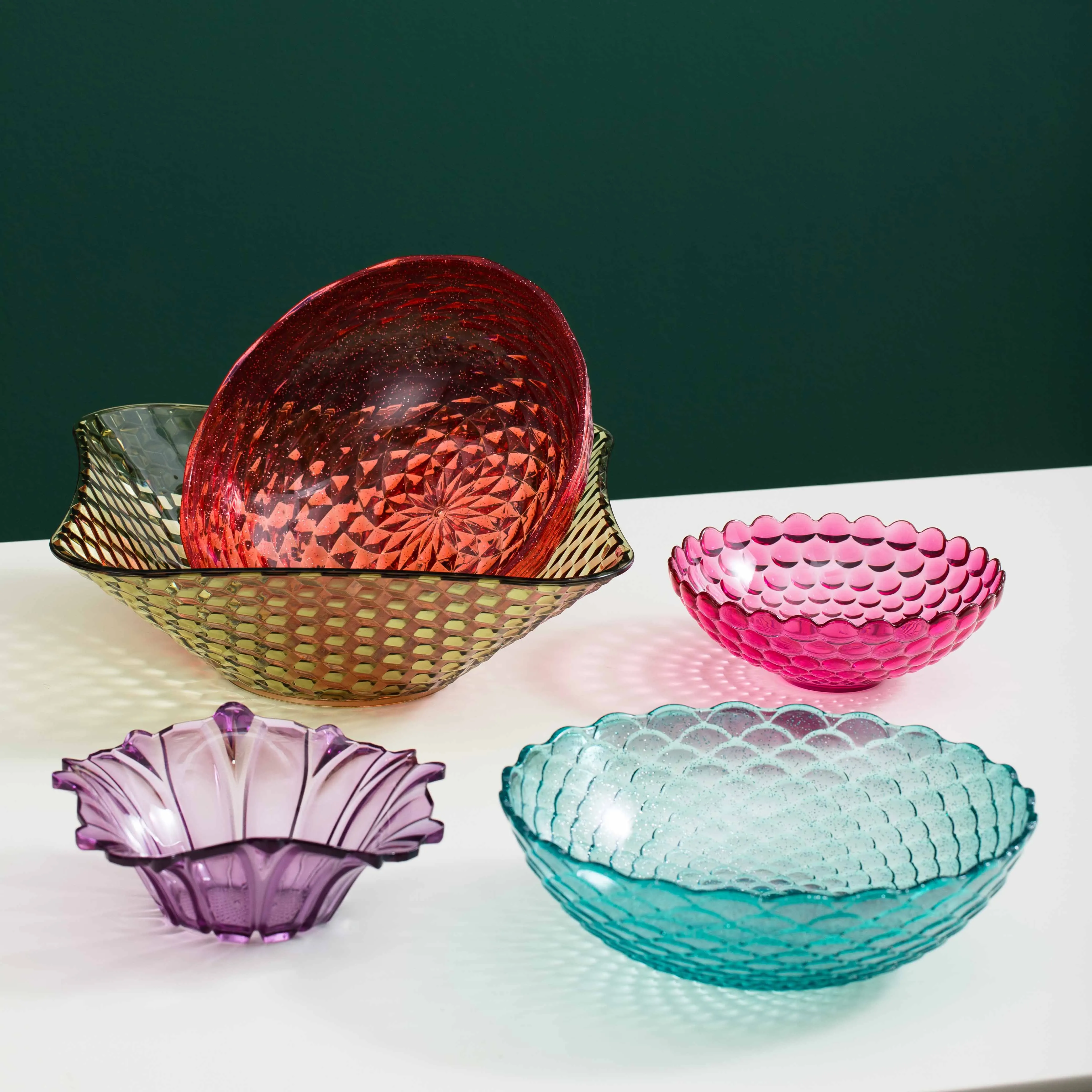 18*18*6.7cm Factory wholesale party decor dishes decorative plates crystal sundry tray fruit plate