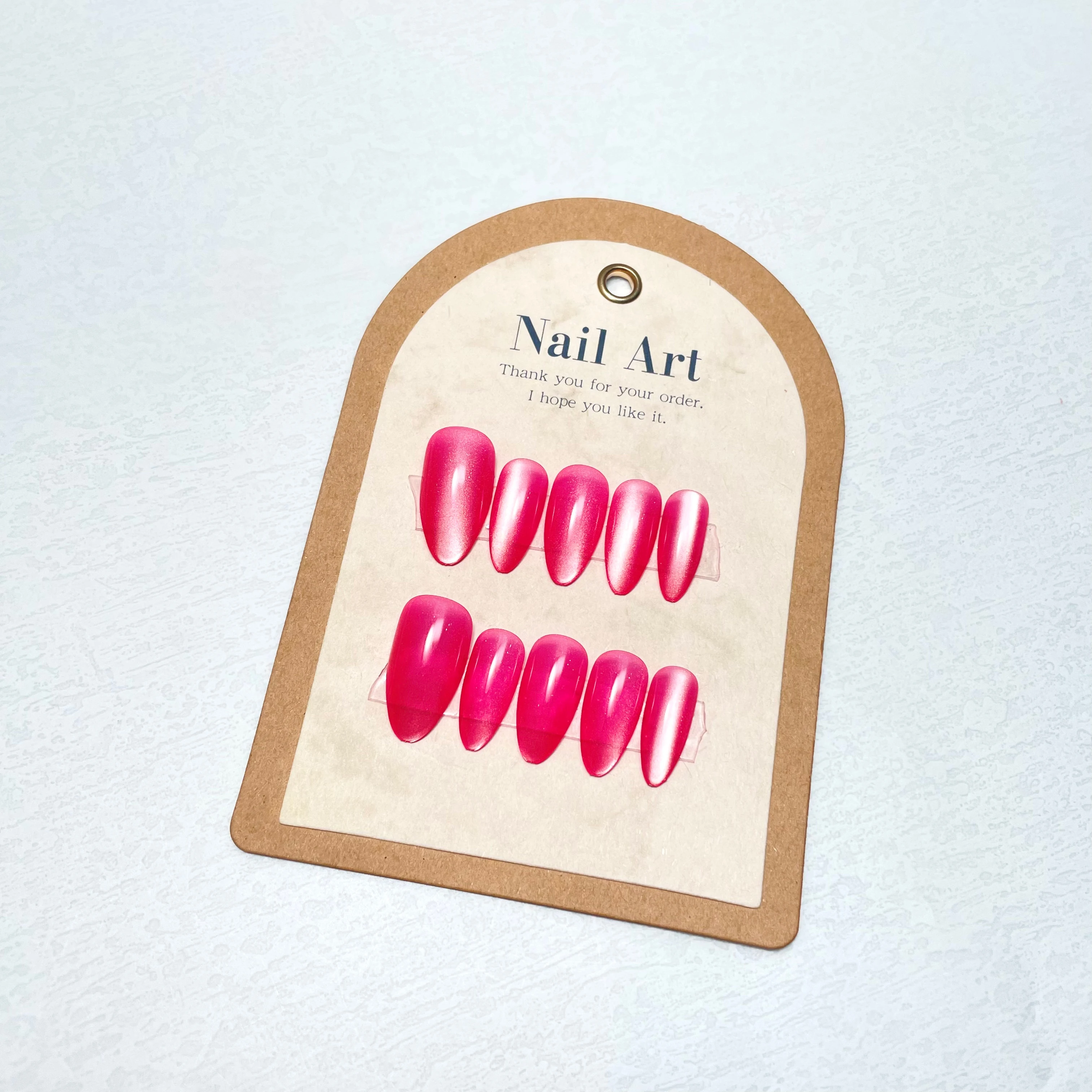 Custom Logo Velvet Cat Eye Design Artificial Fingernail Set Long Tips False Nails with Professional Packing MOQ 1000pcs