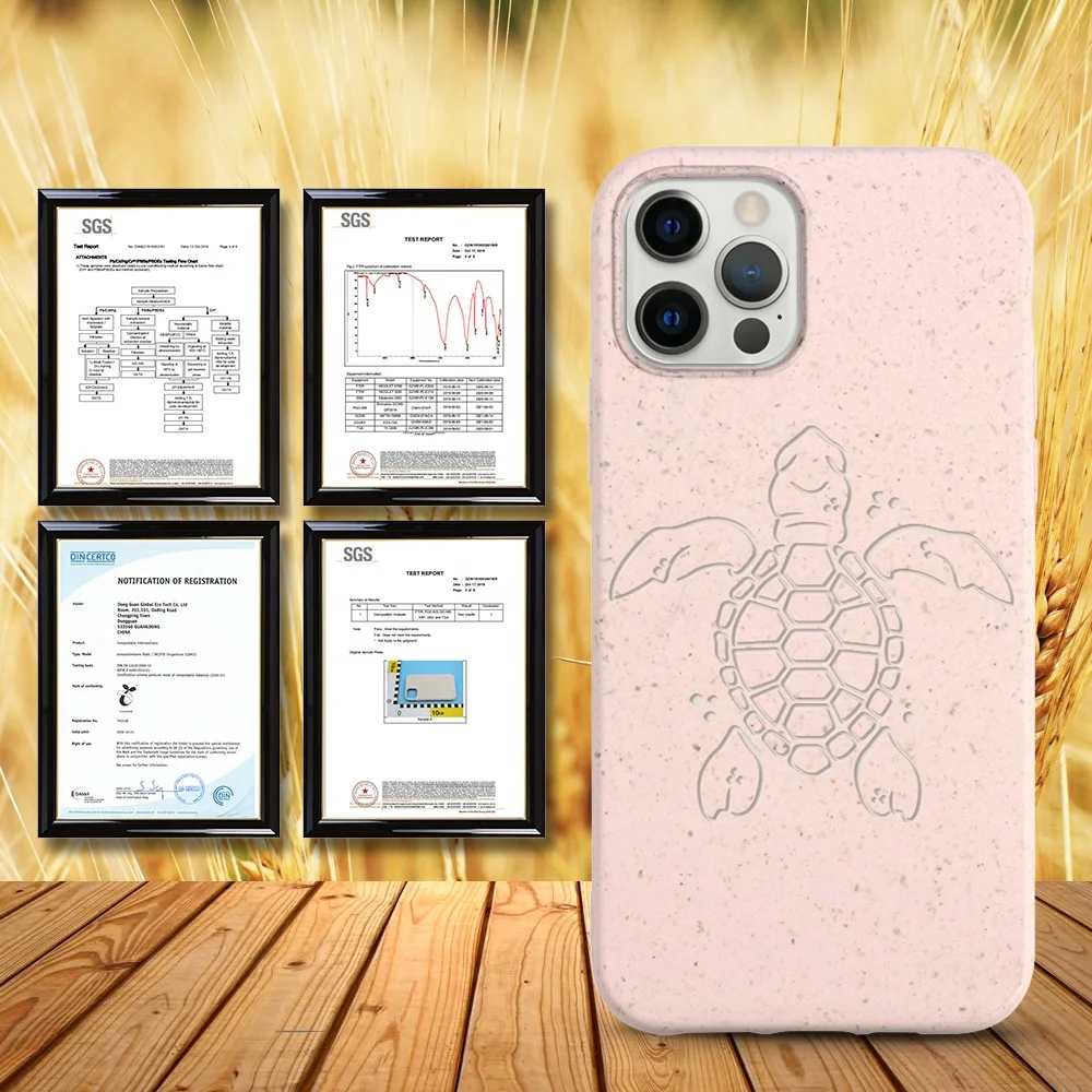  Экологичный 100% переработанный биоразлагаемый чехол для iPhone 12 Pro Max Обложка телефона из пшеницы