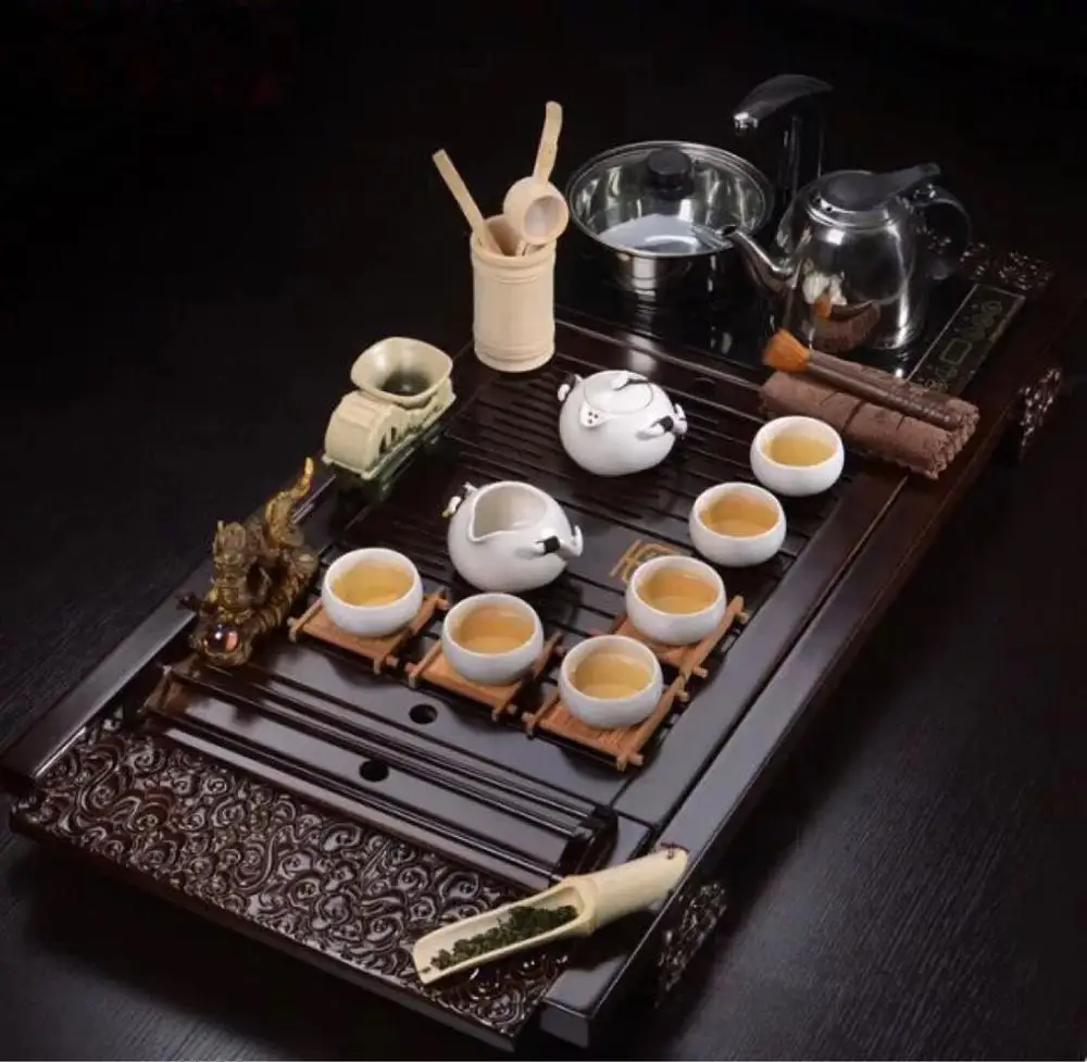 Классический деревянный китайский чайный столик Gongfu 100% популярный поднос с