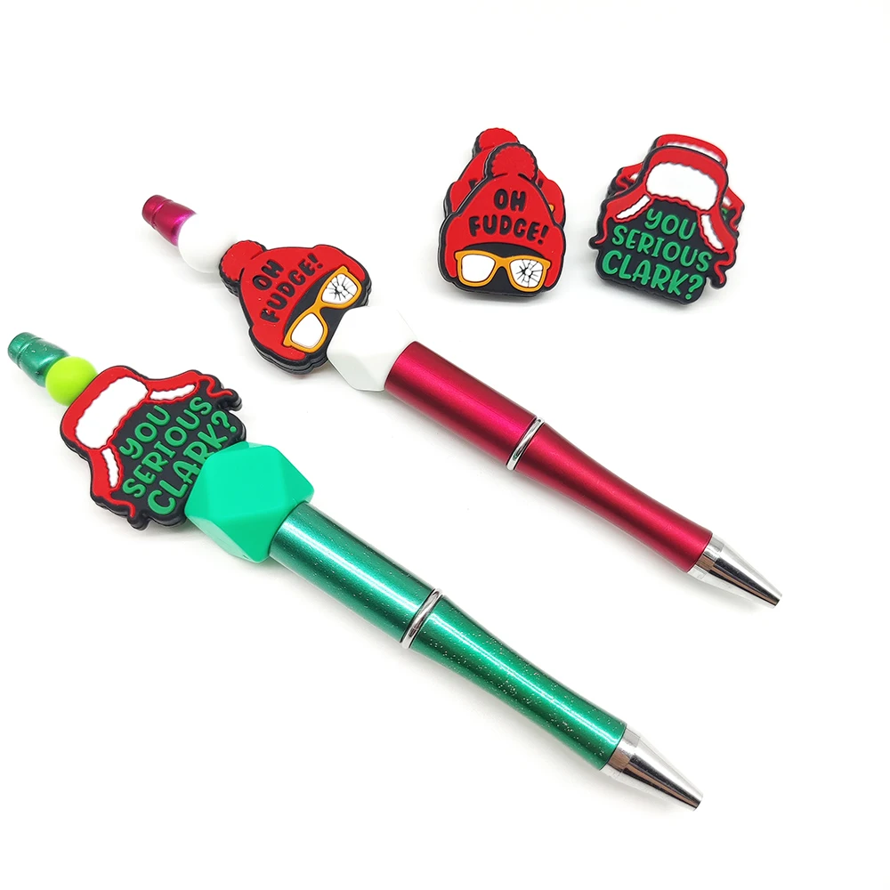 New Design Christmas Hat Halloween Silicone 3d Focal Beads Character Unique Silicone Rainbow Beads For Baby Pacifier Clip