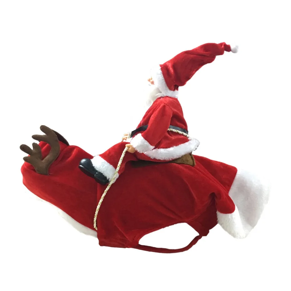 Best seller Pet Costumes Party Dressing Up Santa Claus Riding Cosplay Christmas Dog Clothes Suit