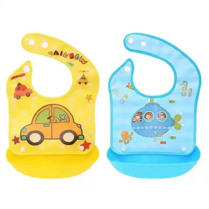 I-0029 Newborn Baby EVA Feeding Bibs Waterproof Baby Aprons Bib Infant Saliva Towels Cute Baby Cartoon Bibs