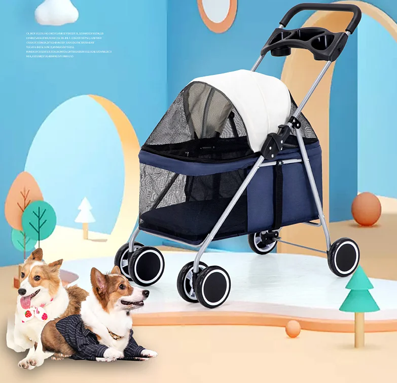 Cheap 4 Wheel Small Pet Stroller For Cat/Pet Fold Travel Stroller Small Dog For Pet Travel /Wholesale Dog Stroller Pet Carrier