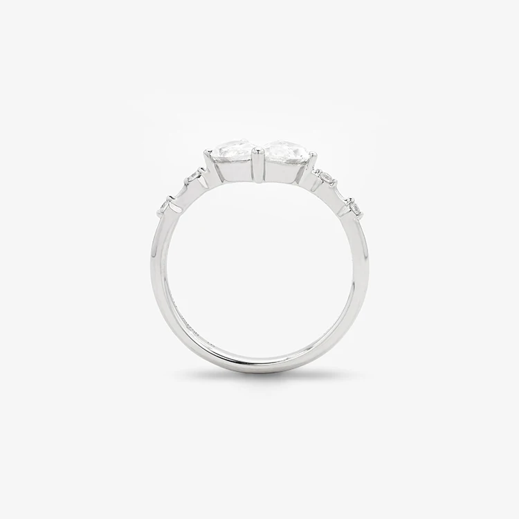 Lab Grown Diamond Pear Shape Toi Et Moi Ring, TW0.75ct, 18KW