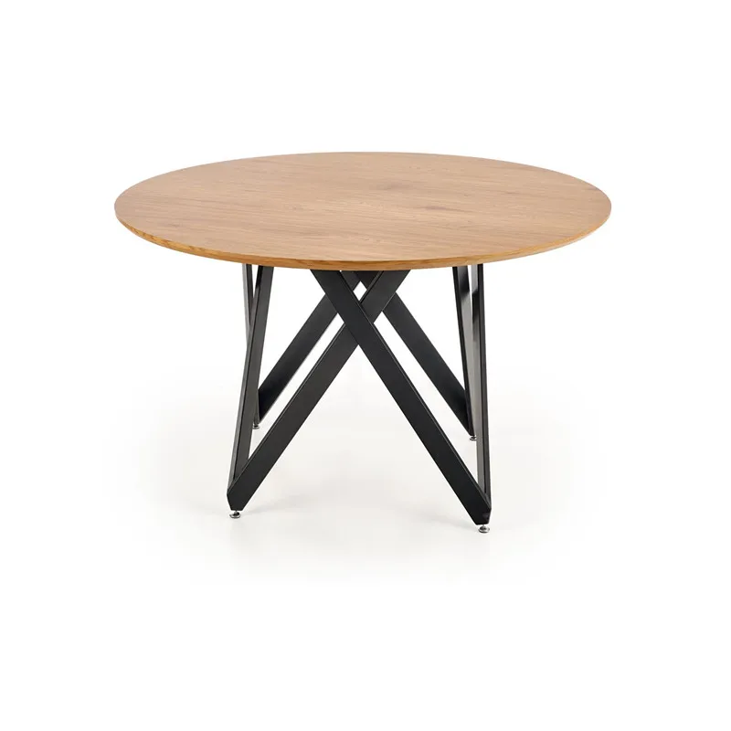 Table top solid wood round dining table sets luxury chair black metal indoor furniture