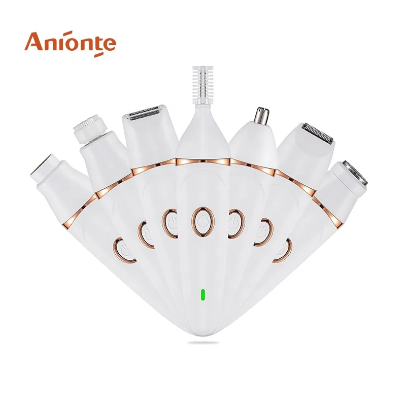 Перезаряжаемая бритва для женщин Icare, триммер для бровей, массажер для лица и триммер для носа, наборы для ухода за лицом 7 в 1, электрическая бытовая