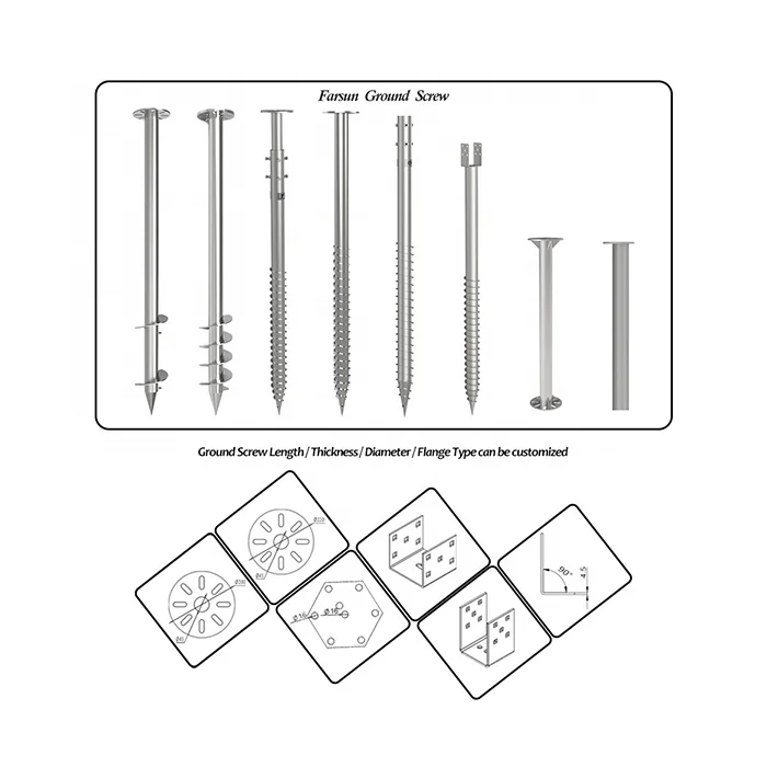 FarSun 2000mm Pile Foundation Ground Screw Piles Anchor Ground