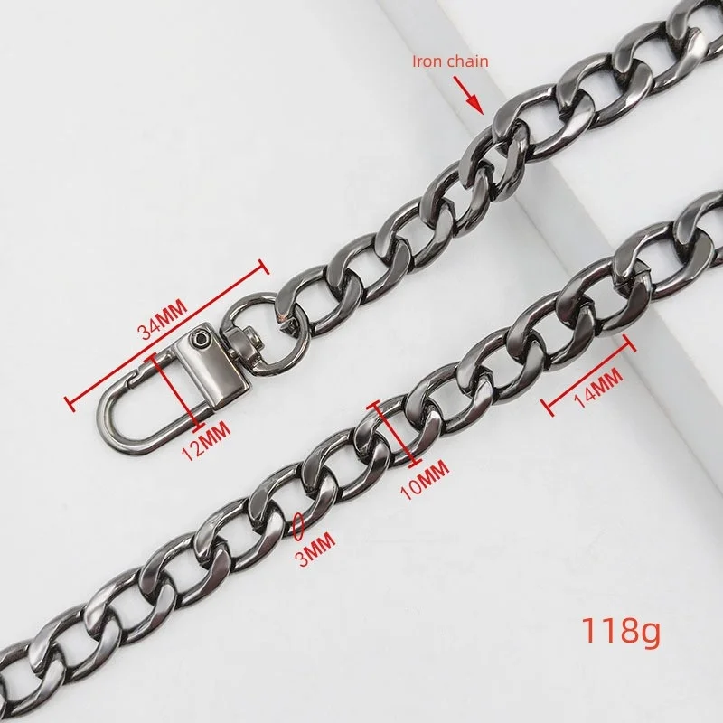 Steel Bag Chain DIY Metal Detachable Replacement Shoulder Crossbody Bag Strap for Handbag Bag Handle Heavy Strong Metal Chain