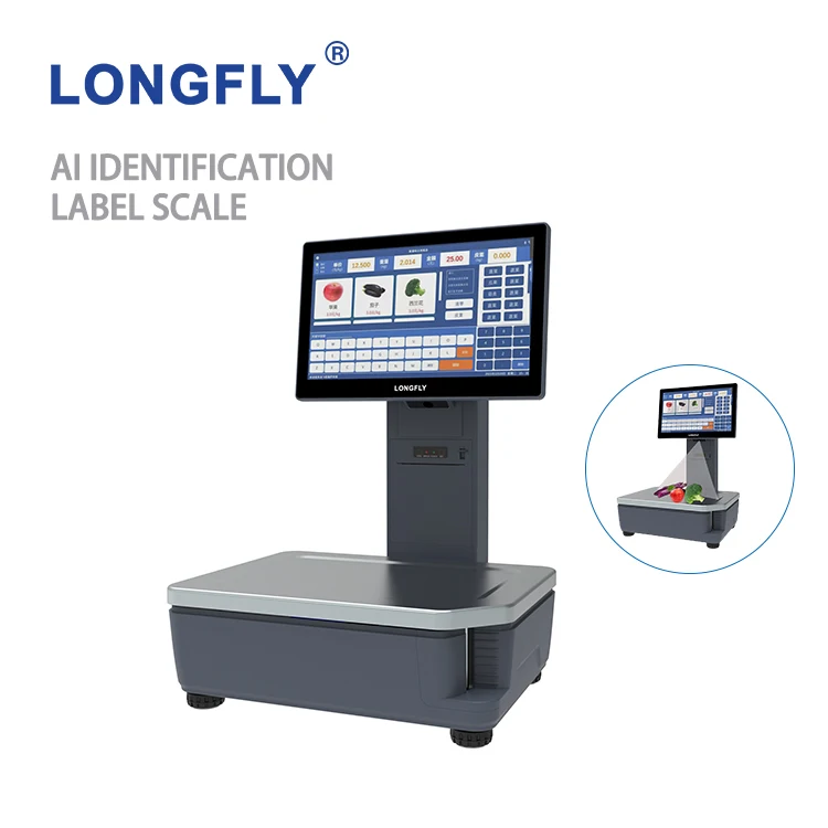 LongFly 15 6 сенсорный экран AI label штрих-код цифровые весы pos 30 кг android овощи TPV RK3288 RK3568