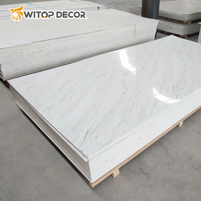 1220*2440mm glossy uv marble sheet for high glossy marble uv board and 3d print pvc marble