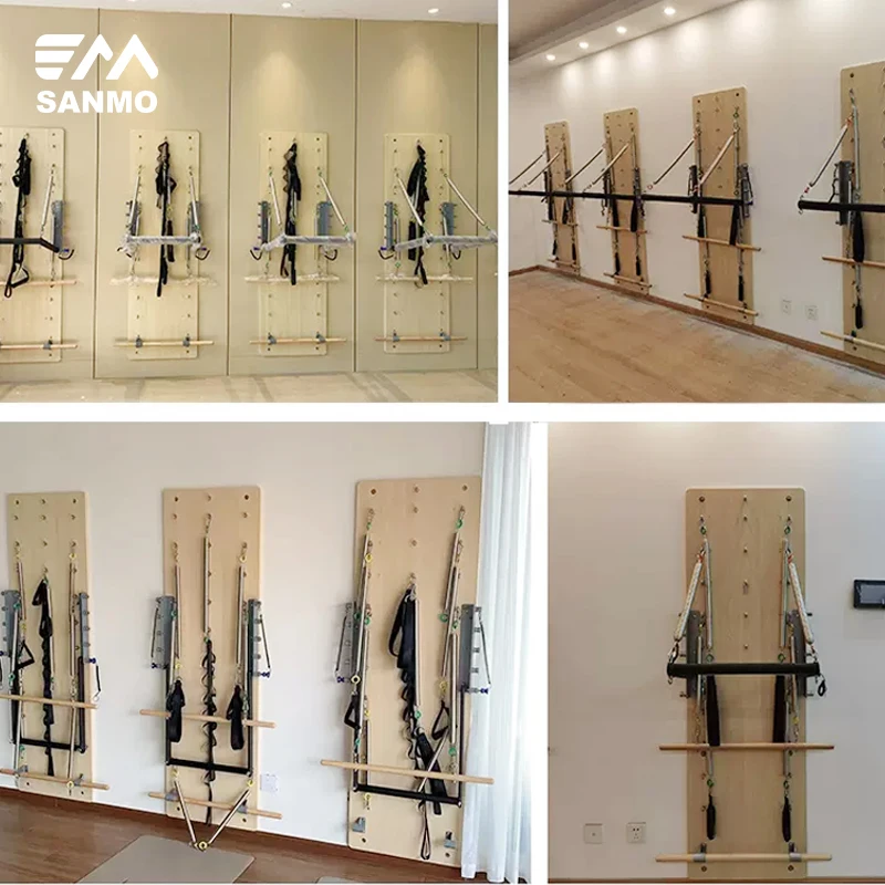 2024 NEW SANMO High Quality Professional Indoor Home Fitness Pilates Wall Mounted Reformer Pilates Springboard For Yoga Training