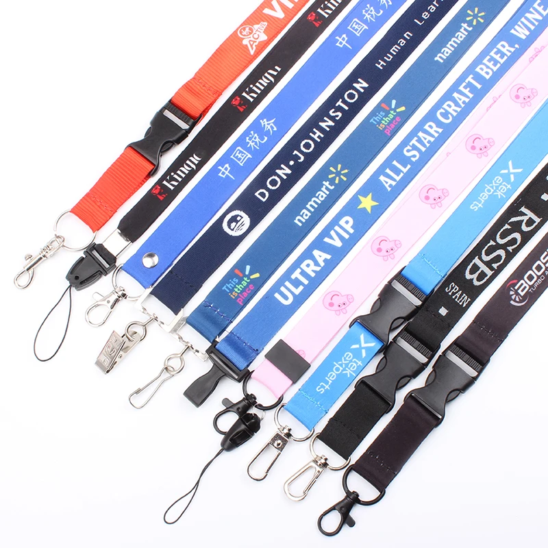 Free sample key chain/cell phone lanyards gift label safety breakaway neck strap wholesale