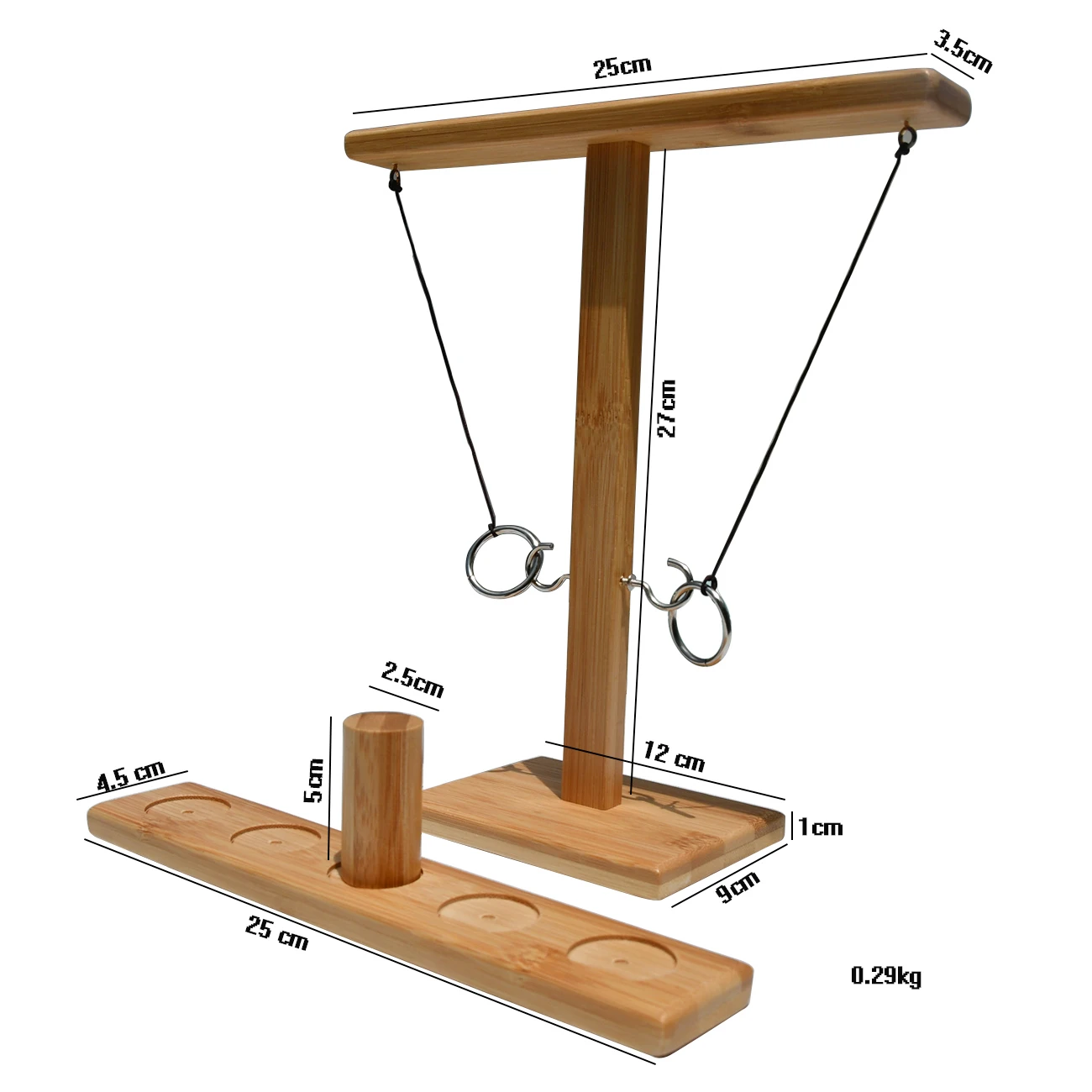 Glowing Wooden Hook Ring Toss Game Rope Ring Toss Game for Adults Hook and Ring
