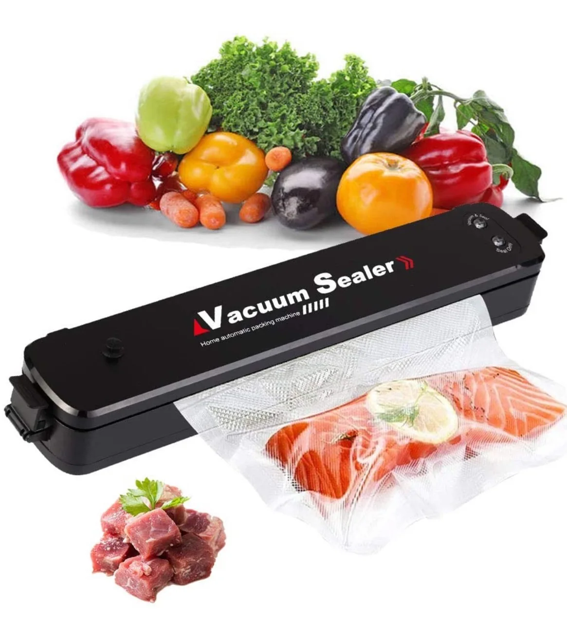 Автоматический вакуумный упаковщик пищевых продуктов с 15 герметичными пакетами