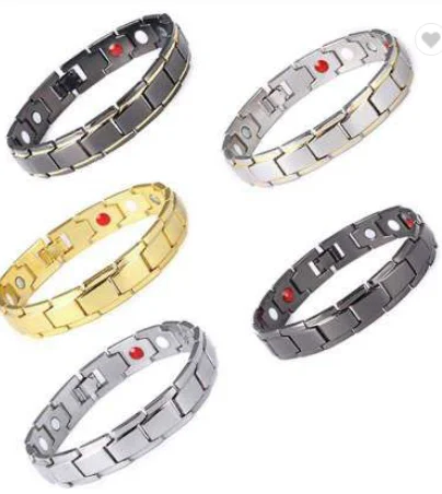 High Quality Women Man Gold Plated Health Care Therapy Bracelet Lovers Heart Health Energy Magnetic Bracelet