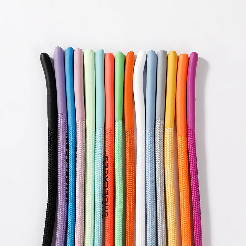 Drip rubber shoelaces 5mm width 160cm round shoe laces colorful rope shoelaces for shoes